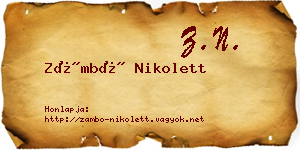 Zámbó Nikolett névjegykártya