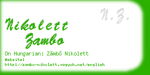 nikolett zambo business card