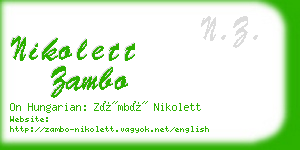 nikolett zambo business card